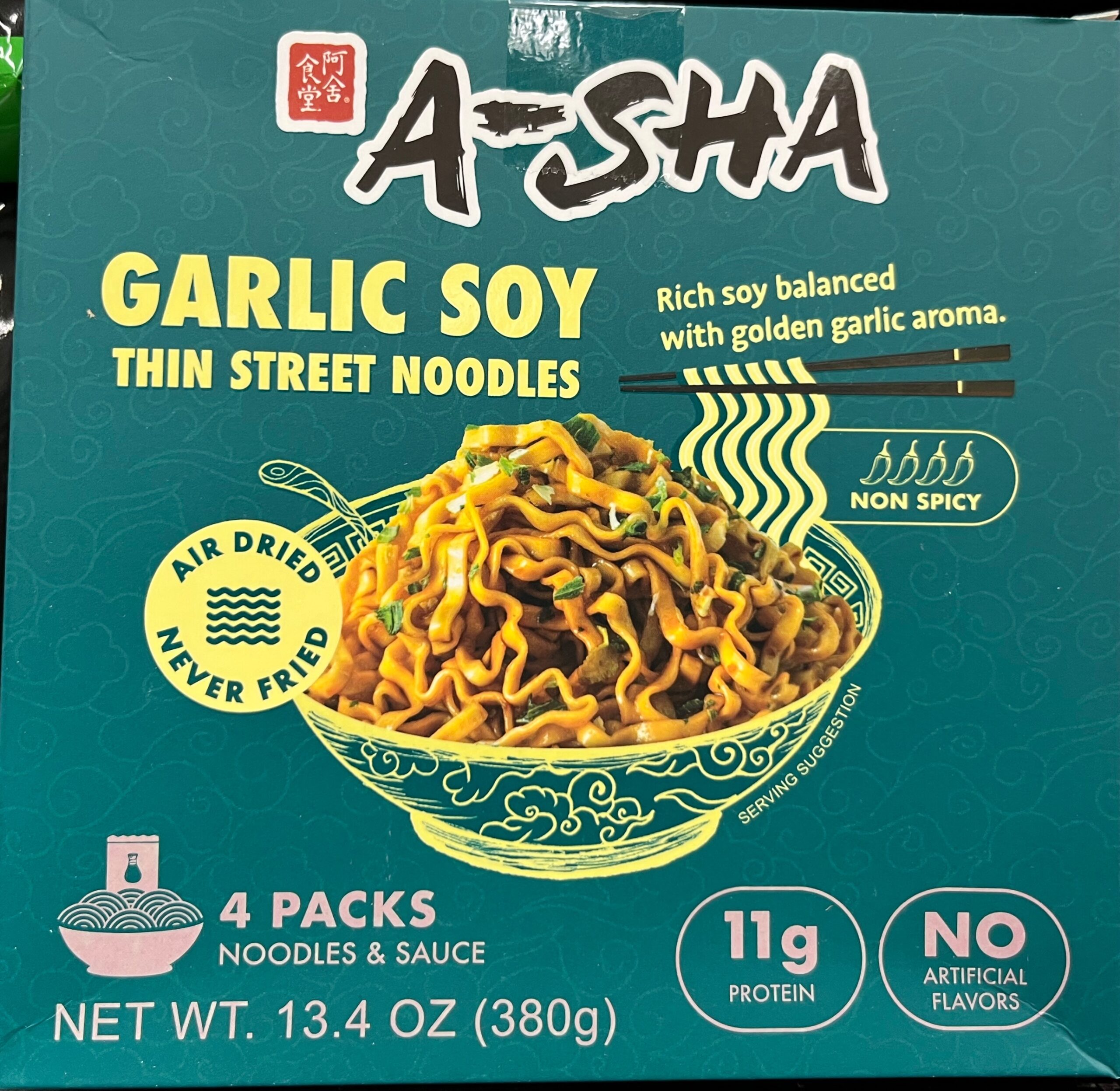 A-Sha Garlic Soy Thin Street Noodles